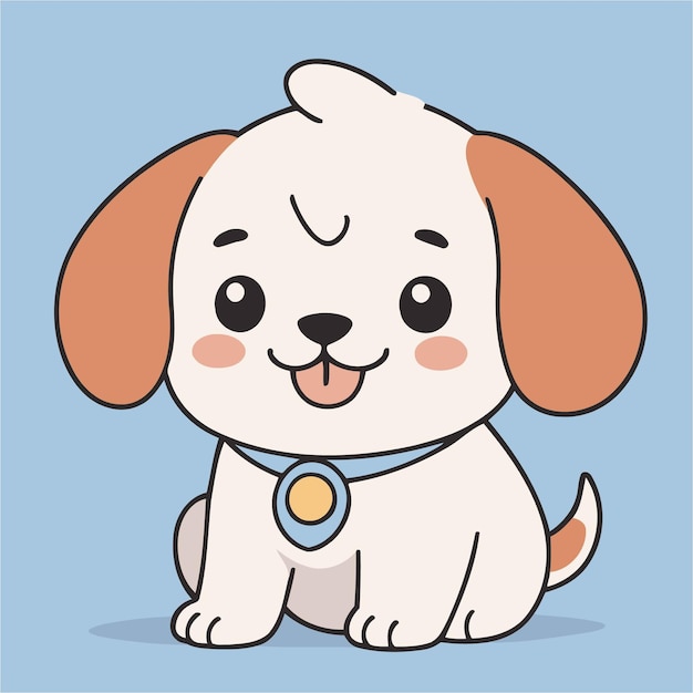 Vector vector illustration of a cute puppy for toddlers books