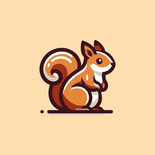 Vector vector illustration of a cute squirrel