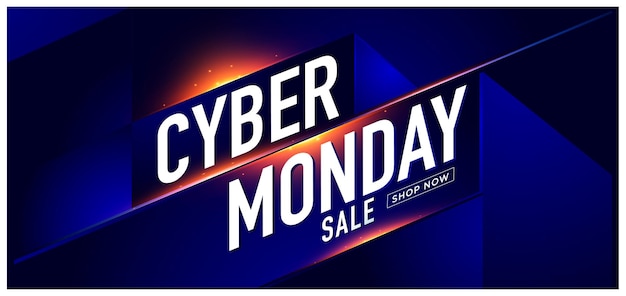 Vector Illustration Cyber Monday Futuristic Banner Background