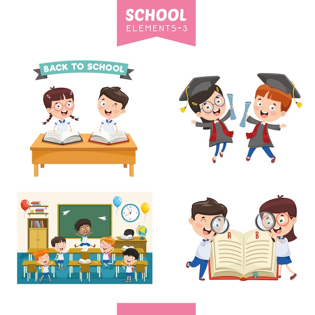 Vector vector illustration of education elements