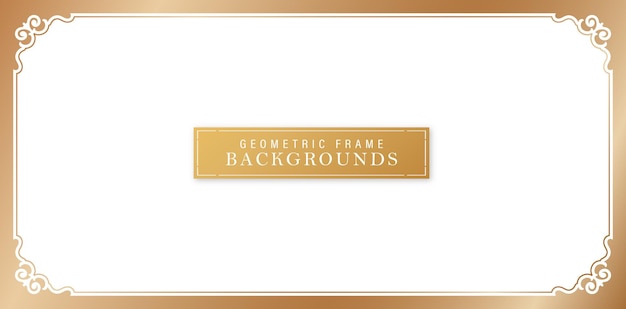 Vector vector illustration elegant golden border and frame on isolated white backgrounds for place for text