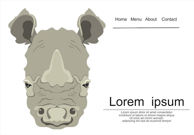 Vector vector illustration of the head of a rhinoceros