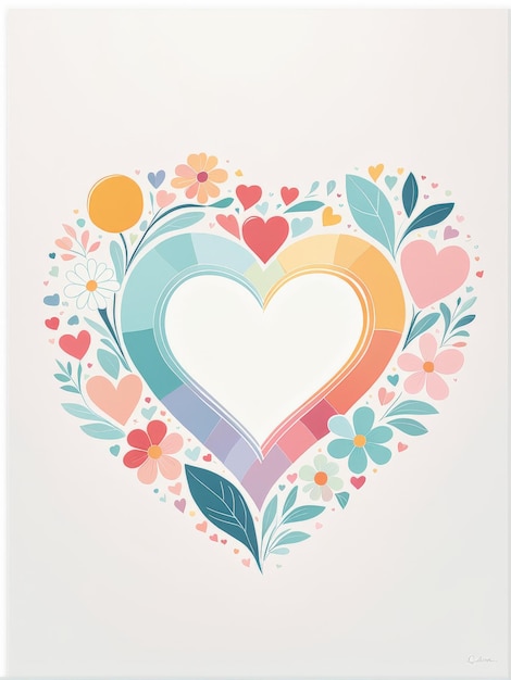 Vector vector illustration of the heart rainbow