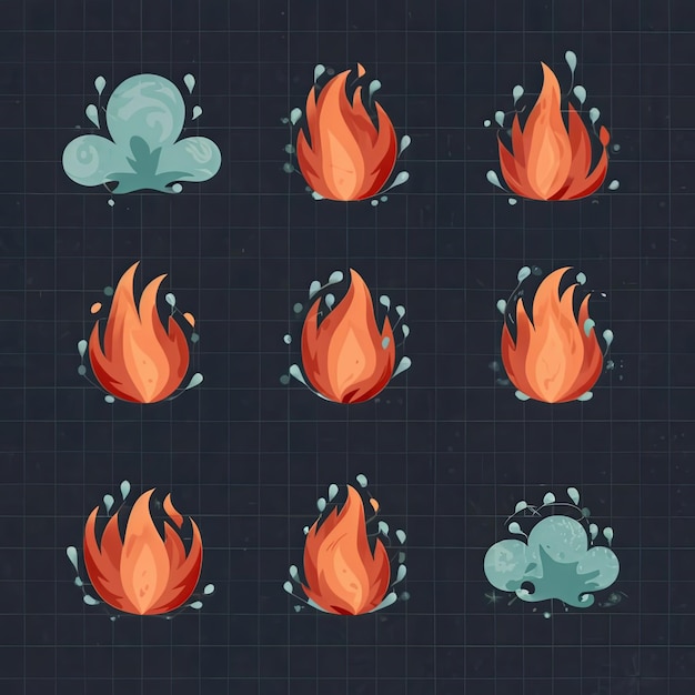 Vector vector illustration hires with eps for effect natural fire and ice