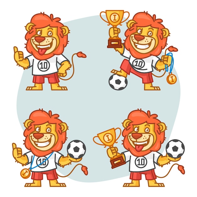 Vector Illustration, Lion Footballer Part 1, format EPS 10