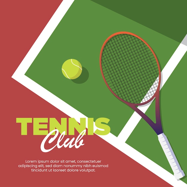 Vector vector illustration of a minimalist poster for a tennis tournament