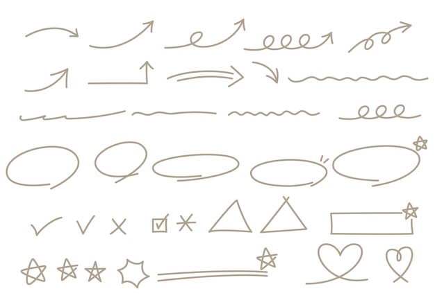 Vector vector illustration set of arrows and lines