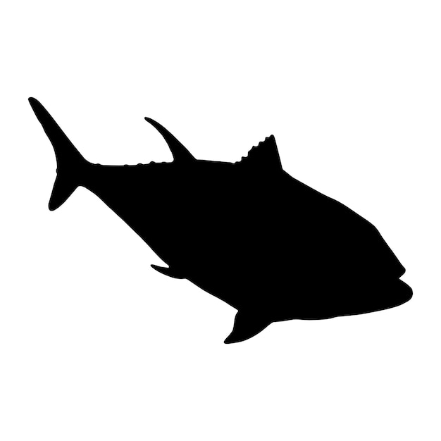 Vector illustration of a silhouette of a tuna