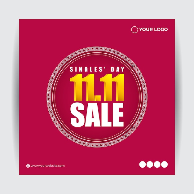 Vector illustration for Singles day 11 11 sale template