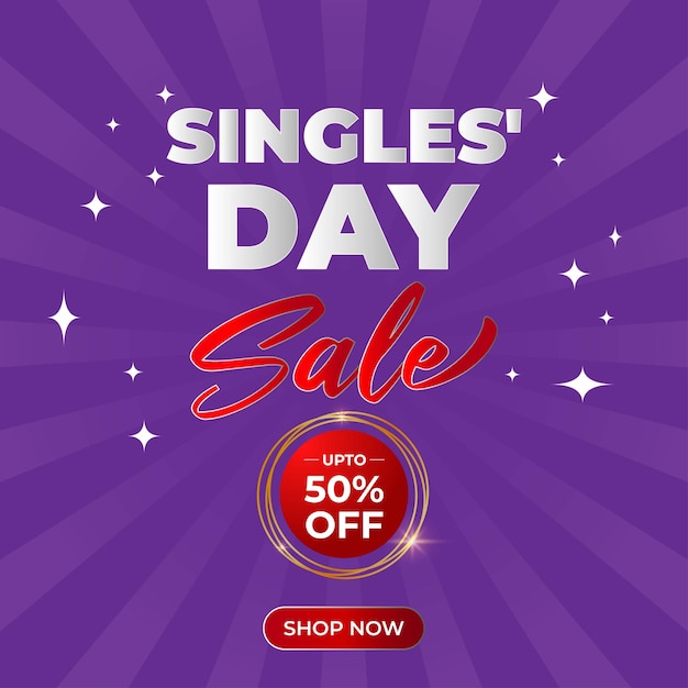 Vector illustration for Singles day Sale banner