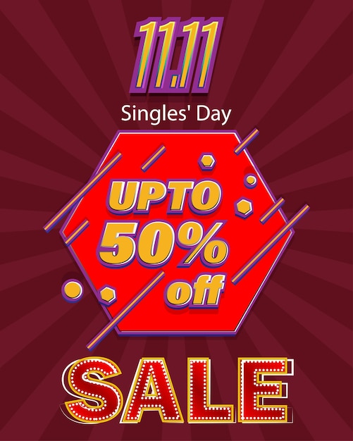 Vector illustration for Singles day Sale banner