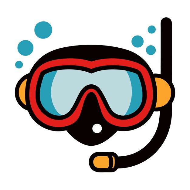 Vector vector illustration of snorkeling mask equipment for diving costume element icon