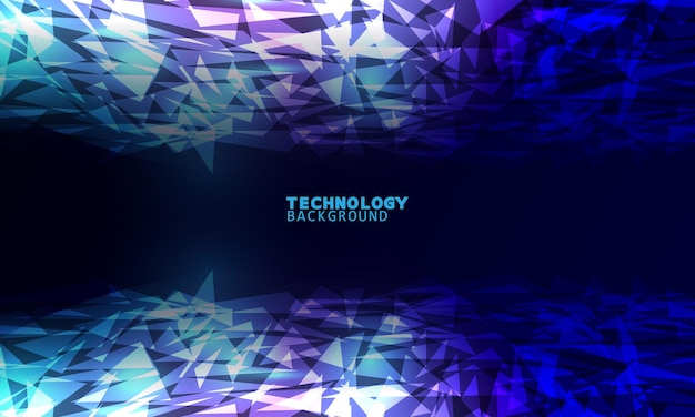 Vector illustration technology with triangles over dark blue and pink background.