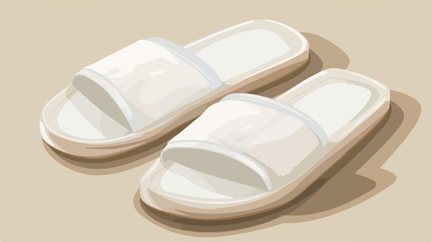 Vector vector illustration of white hotel slippers