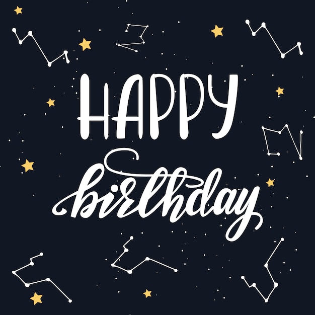 Vector illustration with lettering design Happy Birthday