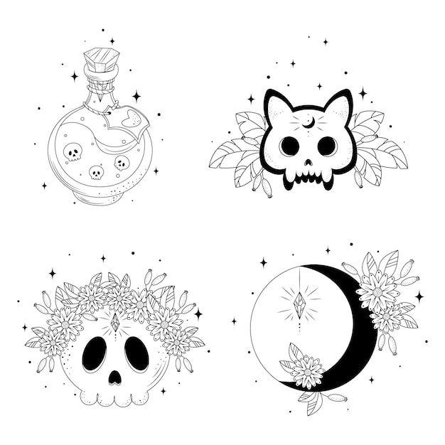 vector illustration with a skull for all saints day, vector illustration with a skull for halloween