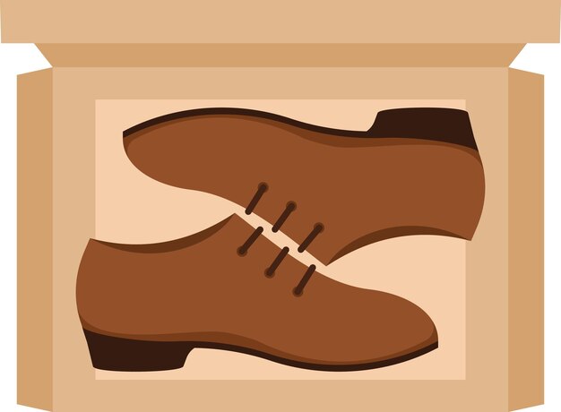 Vector vector image of fashionable shoes in a box isolated on transparent background