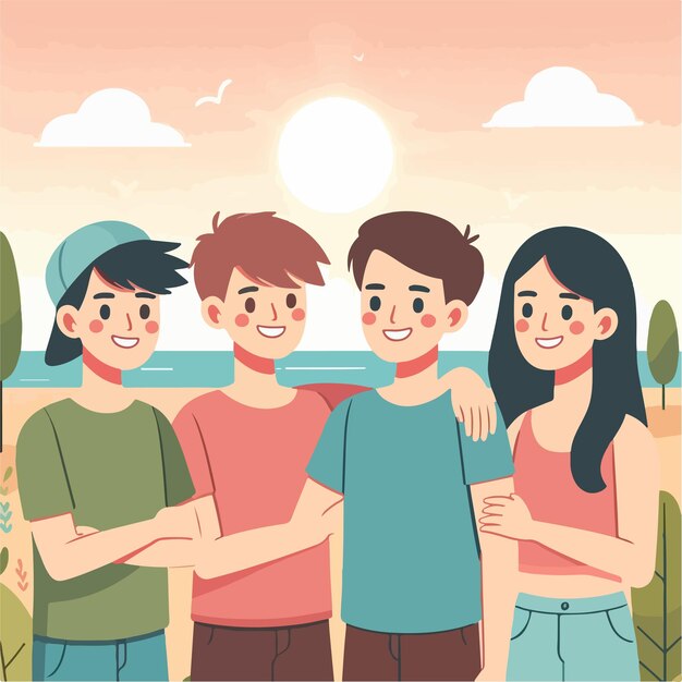 vector image of friendship