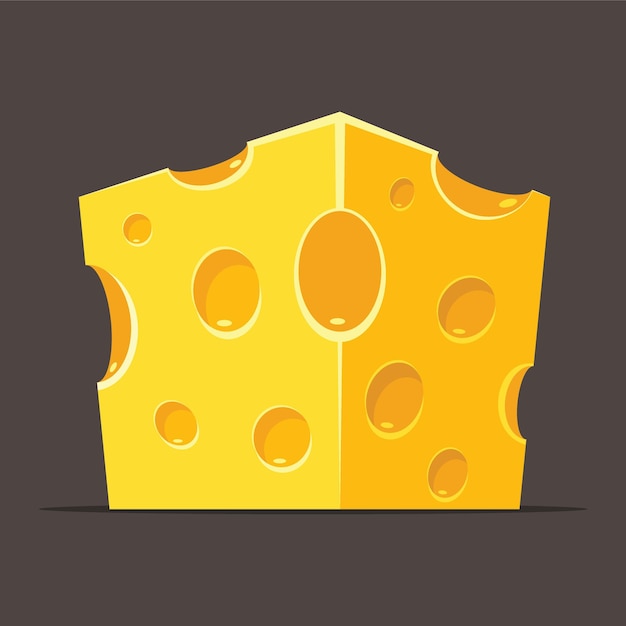 Vector Image Of A Piece Of Yellow Cheese Food Illustration