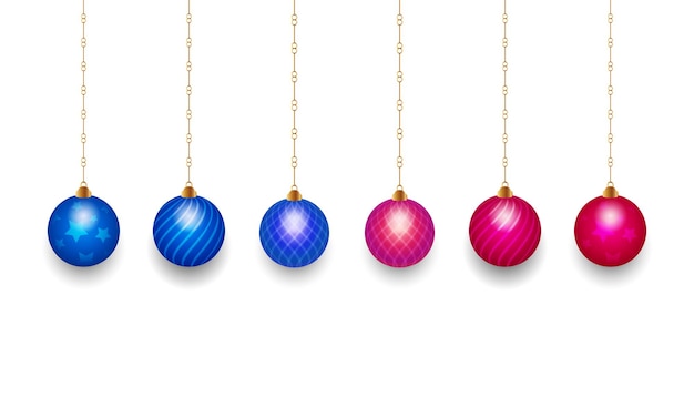 Vector isolated christmas bauble symbols design in set vector