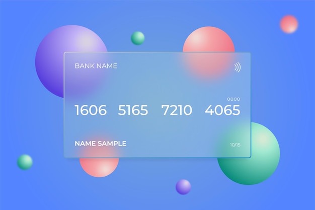 vector isometric abstract glass effect credit card