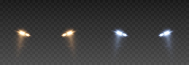 Vector vector light from headlights png light from car headlights on an isolated transparent background