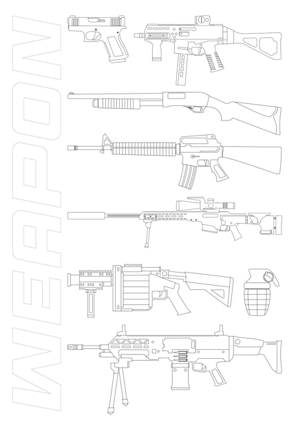 vector line art weapone