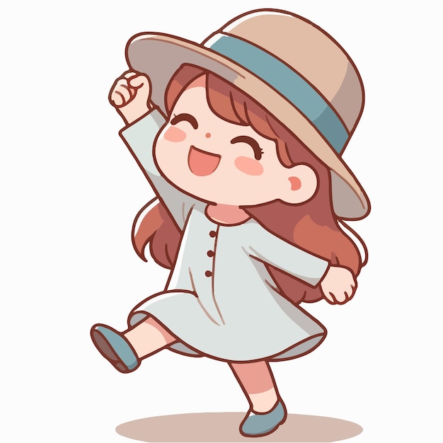 Vector vector little boy dancing with hat