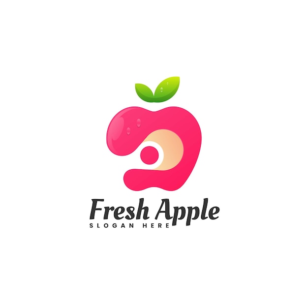 Vector Logo Illustration Apple Gradient Colorful Style