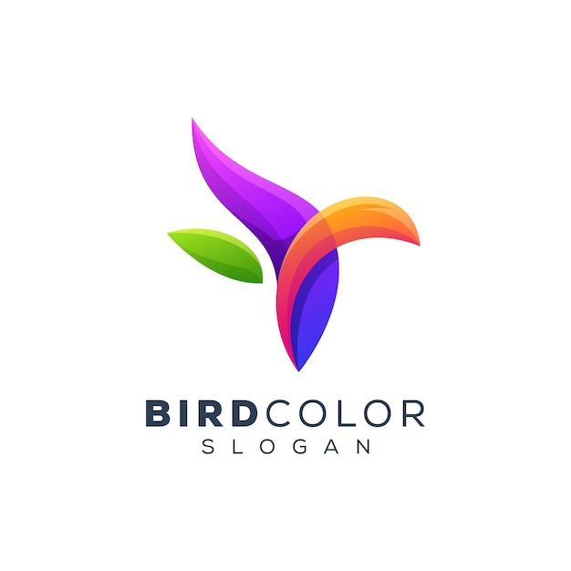 Vector Logo Illustration Bird Color Gradient Colorful Style