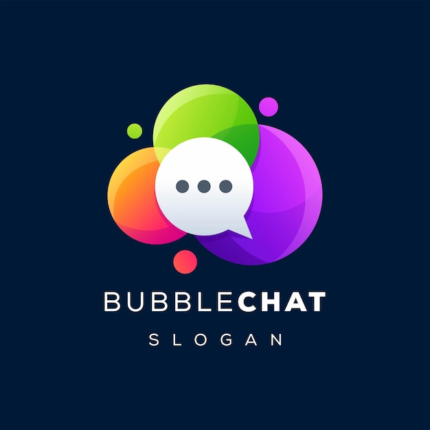 Vector Logo Illustration Bubble Chat Gradient Colorful Style