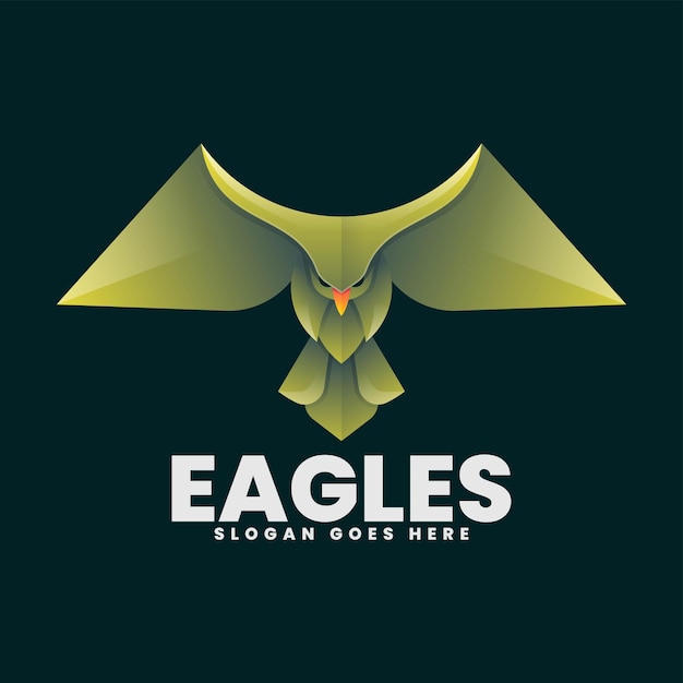 Vector Logo Illustration Eagle Gradient Colorful Style