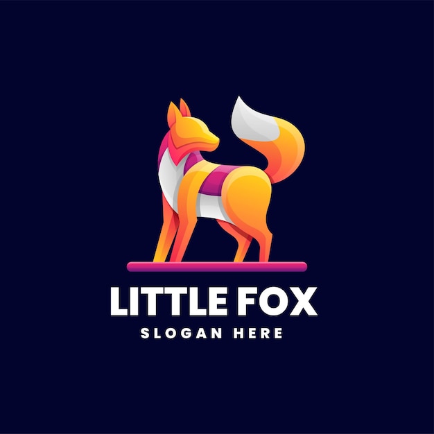 Vector vector logo illustration little fox gradient colorful style