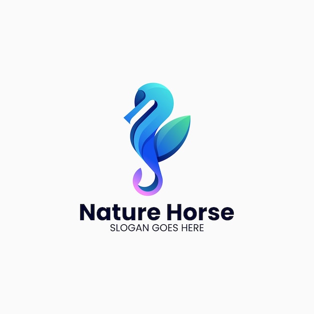 Vector Logo Illustration Nature Horse Gradient Colorful Style