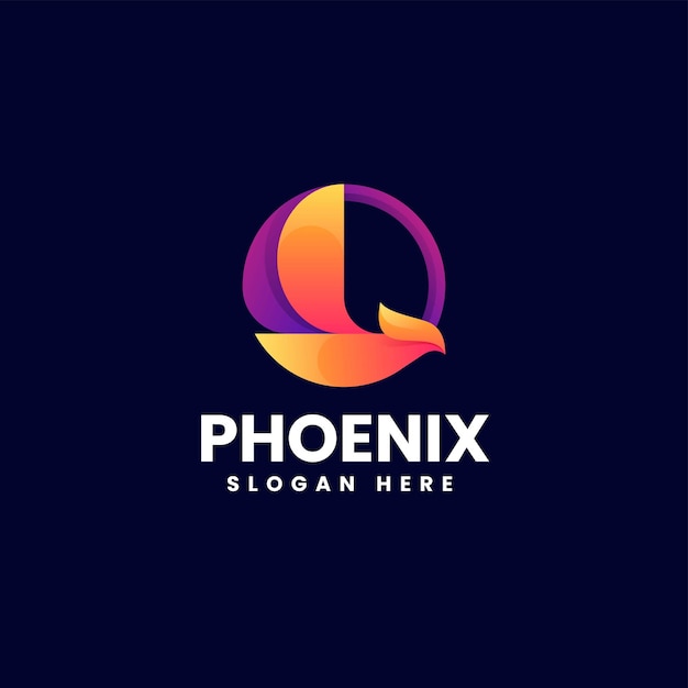 Vector Logo Illustration Phoenix Gradient Colorful Style