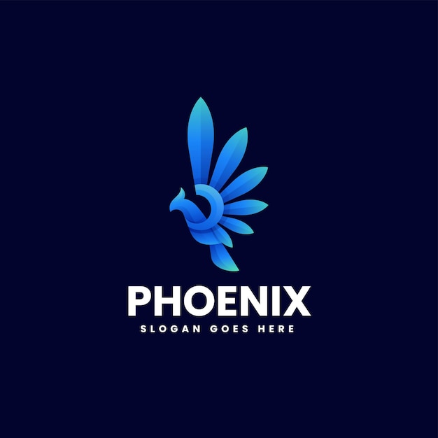 Vector Logo Illustration Phoenix Gradient Colorful Style