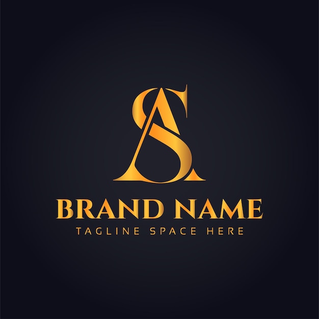 Vector luxury monogram gold brand logo concept for letters as