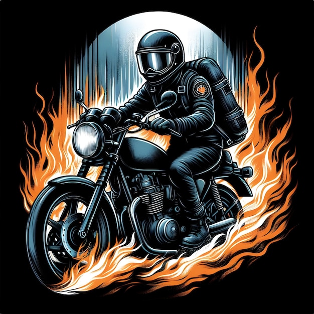 Vector a man on a motorcycle rider