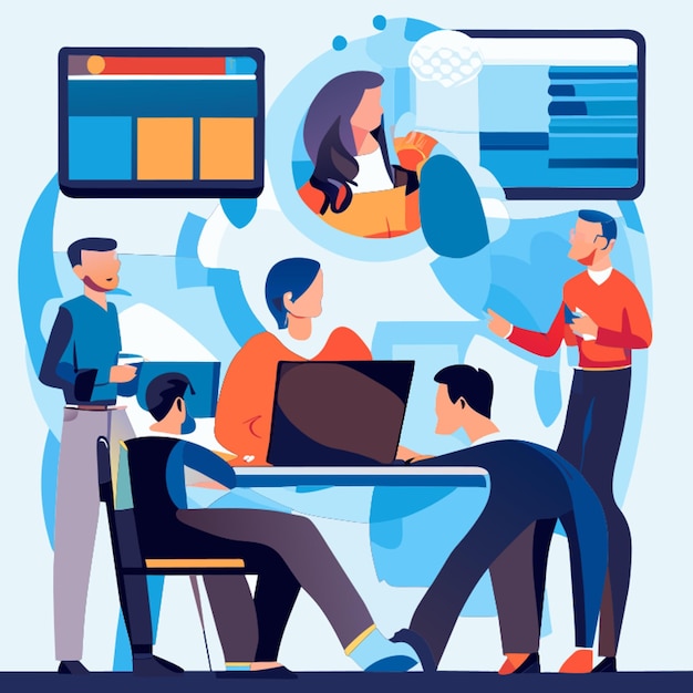 vector meeting concept illustration opens a new tab download this free vector about meeting