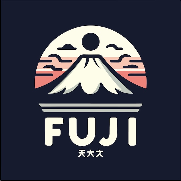 Vector vector of mount fuji japan with tshirt concept design black background