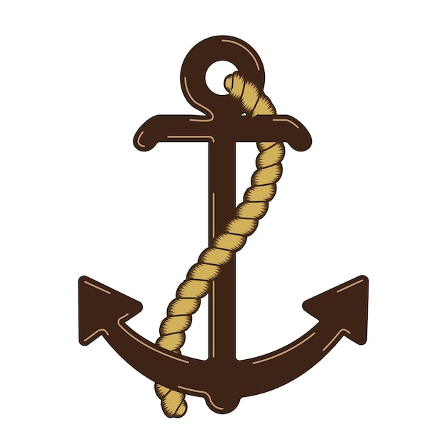 Vector Nautical Anchor Logo Icon Maritime Sea Ocean Boat Illustration Symbol