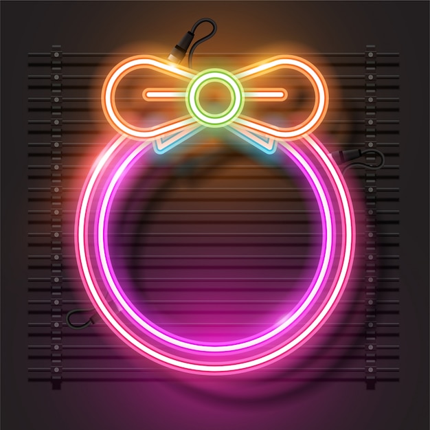 Vector of neon banner design.