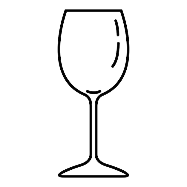 Vector Outline Wine Glass Icon