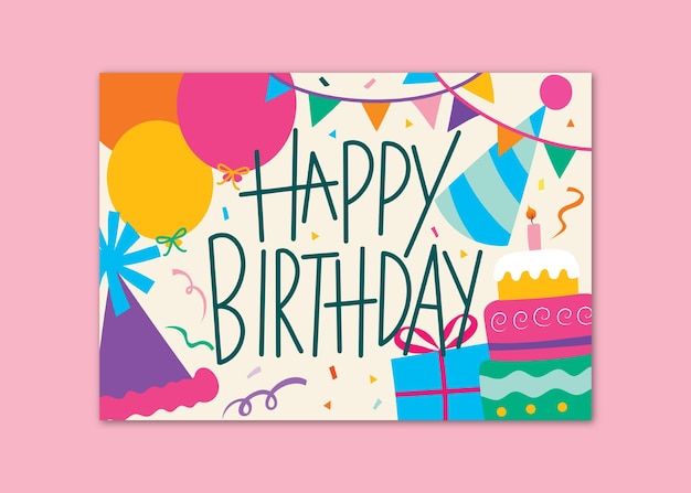 Vector party birthday card illustration