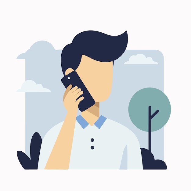 Vector vector person calling