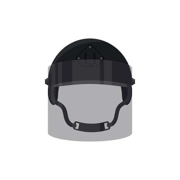 Vector Police helmet with sling on white background