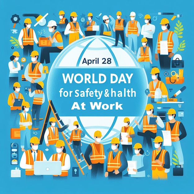 Vector vector a poster of worlds day for safety and safety at work