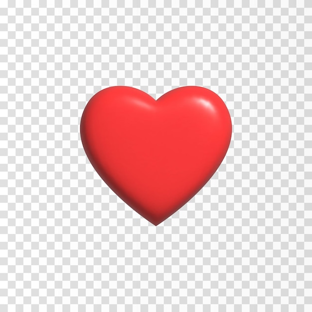 Vector realistic heart png. Volumetric red heart png. Design element. Heart for Valentine's Day.