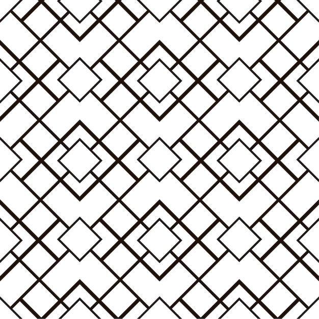 Vector seamless geometric ornamental pattern Simple monochrome structure background