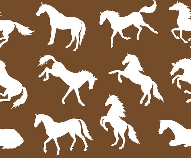 Vector vector seamless pattern of different horse